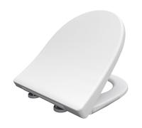 Bemis Click & Clean® D-Shape Toilet Seat with Soft-Close Mechanism, Cleaning with Best Hygiene Thanks to Patented Removal System, Easy Installation from The Top, Antibacterial Plastic, White, D-Shape