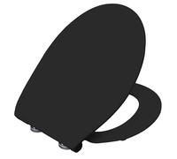 BEMIS Click&Clean® Slim Soft Close Toilet Seat - Matt Black | Top Fixing Black Toilet Seat, with Quick Release Click & Clean Technology | Steel Hinges | Universal | Slim Design