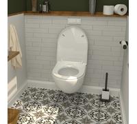 Bemis D Shape Toilet Seat Soft Close Click & Clean White Top Fix