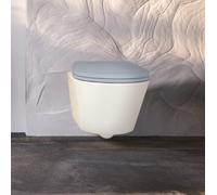Bemis Hudson Oval Toilet Seat Soft Close Matt Concrete Grey Wood