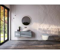 BEMIS Hudson Ultra-Fix Matt Toilet Seat - Concrete. Wooden Toilet Seat with Water Based Paint for Easy Clean. Adjustable Matt Black Hinges, Universal & Easy Installation