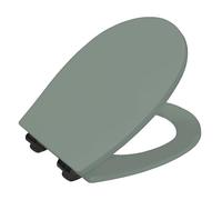 BEMIS Hudson Ultra-Fix Matt Toilet Seat - Pistachio. Wooden Toilet Seat with Water Based Paint for Easy Clean. Adjustable Matt Black Hinges, Universal & Easy Installation
