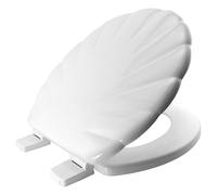 BEMIS Shell Ultra-Fix White Toilet Seat. Wooden Toilet Seat with Water Based Paint for Easy Clean. Soft Close Toilet Seat with Easy Lift Plastic Hinges. Universal Toilet Seat with Quick Installation