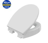 Bemis Pure Care 750 Raised Toilet Seat, Soft Close Toilet Seat, 7.5 cm, Adjustable Plastic Hinges, White Toilet Seat, Duroplast Plastic Toilet Seat, Installation