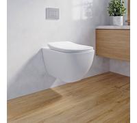 BEMIS Teramo Toilet Seat, Rectangular, Soft-Close Mechanism, Closes Soft and Quietly, Removable for Best Cleaning, Easy Assembly, Attachment from Top