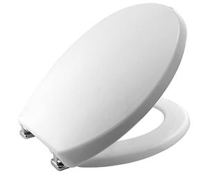 Bemis White Tecnoplast Toilet Seat with Plastic Hinge