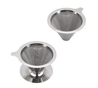 Bemodst Coffee Filter, Hand Brewed Coffee Funnel Dilter, 304 Stainless Steel Double Filter Paper Free Filter Cup, Reusable Pour Over Coffee Dripper Paperless Drip Cup, Coffee fFilter for Camping Trips