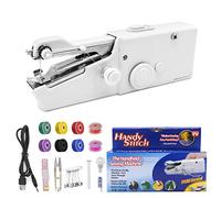 Bemodst Portable Mini Sewing Machine, Cordless Electric Sewing Tool with USB Port and Accessories for Quick Fixes on Clothing, Curtains, Leather, White