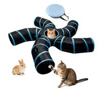 Bemodst S-Type Cat Tunnel, 2/3/4/5-Way Collapsible S-shape Small Animal Tubes Kitty Tunnels Interactive Maze House Toy With Storage Bag For