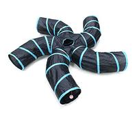 Bemodst S-Type Cat Tunnel, 2/3/4/5-Way Collapsible S-shape Small Animal Tubes Kitty Tunnels Interactive Maze House Toy With Storage Bag For Kitten Puppy Rabbit Guinea Pig