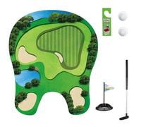 Bemonew 1 Set Toilet Golf, Practice Toilet Game Includes Putter Balls Putting Green Funny Mini Golf Game for Kids Men Dad Boyfriend Restroom