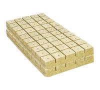 Bemonew 100Pcs Rockwool Cubes with Holes, Rockwool Cubes for Hydroponics, Eco-Friendly and Reusable, for Hydroponics Soilless Cultivation Clone Plants Germination Start