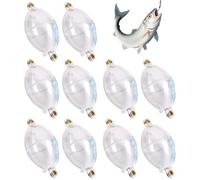 Bemonew 10Pcs Clear Fishing Bobbers, 95mm Adjustable Buoyancy Water-Fillable Casting Bubble Floats for Enhanced Casting Distance and Precision