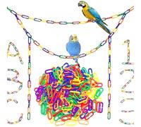 Bemonew 200Pcs Colorful Plastic Chain Links C-Clip for Bird Cage & Parrot Toy Accessories