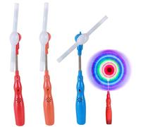 Bemonew 3Pcs Spinning Light up Toy, Safe & Fun LED Light up Spinning Wand with Music, Plastic Windmill for Kids Birthday Party Favors, Random Color