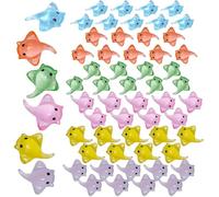 Bemonew 60Pcs Mini Resin Animals Sting Ray Colorful Mini Resin Figures Creative Decorative Tiny Animals in Bulk for Garden Landscape Aquarium Decor