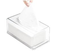 Bemonew Acrylic Tissue Box, Modern Clear Tissue Dispenser Rectangle Box Cover Organizer for Bathroom, Kitchen, or Office Settings