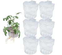 Bemonew Aquarium Plant Holder 6pcs Plant Holder for Fish Tank, Transparent Semi-Circle Aquarium, Plastic Hanging Hydroponic Planter Cups for Aquatic Plants