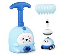 Bemonew Balloon Launcher Toy Set, Plastic Balloon Launcher Car Toy Set, Air-powered Vehicle With 6 Ballons, Blue