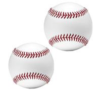 Bemonew Baseball Balls 2 Pack Baseballs, Little League Baseballs for Training with Hand-Stitched Seams and Cork-Filled Core, Official Size for Practice