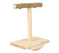 Bemonew Bird Cage Perch Bird Perch, Natural Wood Perches for Cage with Swaying Base Interactive Chewing & Claw Trimming Toy for Parakeets, Cockatiels, Parrots