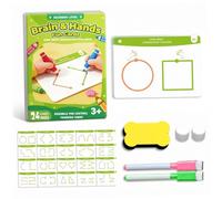 Bemonew Brain Training Cards for Kids Brain Training Cards for Kids, Educational Toys with Reusable, Child Interaction Card for Ages 3+, Simple Entry English Version