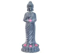 Bemonew Buddha Statue Outdoor, Solar Buddha Statue Outdoor - Resin Standing Zen Figurine With Lotus Solar Light For Garden Patio Yard