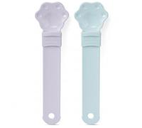 Bemonew Cat Squeeze Treat Spoon Cat Treat Spoon, 2-Pack Easy Dispenser Strip Feeder Reusable for Pouches & Purees, Keep Hands Clean (Purple & Blue)