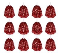 Bemonew Cheerleader Pom Poms 12-Pack Cheerleading Pom Poms - Game Day Cheerleading with Comfort Grip Handles for Sports Teams, Dance, and Pep Rallies, Red