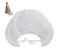Bemonew Crinoline Rump Pad White Ruffled Soft Renaissance Victorian Rump Pad with Waist Tie Hoopless Elizabethan Rococo Bustle Pannier for 18th-Century Dress
