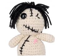 Bemonew Cute Crochet Voodoo Doll, Creepy Halloween Decor Doll, Stress Relief Desk Figurine, White
