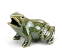 Bemonew Fountain Spitter, Ceramic Frog Water Fountain, Compact Pond Spitter For Indoor & Outdoor Use - Green, 4 Inch