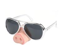 Bemonew Funny Glasses For Adults, Pig Nose Funny Glasses For Adults Masquerade Bachelor Party, Silver