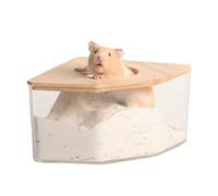 Bemonew Hamster Sand Bath Container 5.91x5.91x3.15 inch Hamster Toilet Box Small Animal Bathroom for Syrian Gerbil Dwarf Guinea Pig Rat Mice