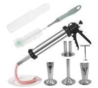 Bemonew Jerky Gun for Ground Meat Stainless Steel Sausage Stuffer Jerky Gun Kit with Nozzles & Cleaning Brushes for DIY Cooking Meal Prepping