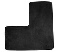 Bemonew L-Shaped Bathroom Mat Soft Coral Fleece Corner Rug Non Slip Water Absorbent Washable Bath Mat for Square Shower Toilet Home and Spa, 31.5x31.5 Inch, Black