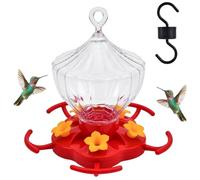 Bemonew Plastic Hummingbird Feeders For Outdoors, Bee Proof Hanging Hummingbird Feeder With 16OZ Transparent Pumpkin Reservoir