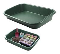 Bemonew Potting Mat Potting Tray, 17×12×3in Multi-Purpose Gardening Mat for Repotting and Seed Starting Plastic Plant Tray for Indoor & Outdoor Use, Green