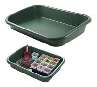 Bemonew Potting Tray, 17×12×3in Multi-Purpose Gardening Mat for Repotting and Seed Starting Plastic Plant Tray for Indoor & Outdoor Use, Green