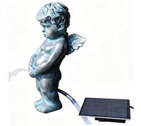 Bemonew Pound Spitter, Solar Fountain Spitter, Solar-powered Resin Boy Pond Spitters For Small Ponds, Outdoor Garden Pond Decor (4.7 X 4.3 X 12.2 Inch)