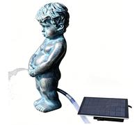 Bemonew Pound Spitter Solar Fountain Spitter Solar-powered Resin Boy Pond Spitters For Small Ponds Outdoor Garden Pond Decor, 4.7 X 4.3 X 12.2 Inch