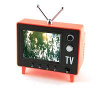 Bemonew Retro Mini TV, 2.4in Tiny Portable Vintage TV with Ips HD Screen, 8gb Storage & 1500mah Battery for Kids Adults, Orange