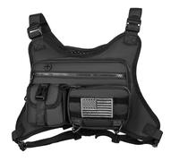 Bemonew Running Backpack, 1 Pack Chest Rig 900d Running Backpack With Multi-pocket Storage, Black, 10.24x6.30x1.97inch