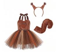 Bemonew Squirrels Costume Kids Squirrels Costume Kids, Full Set, Brown, M