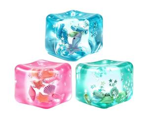 Bemonew Squish Toys 3 Pack Ice Cube Stress Ball, Cute Stress Relief Fidget Toys with Ocean-Themed & Star Decor Clear Sensory Fidget for Kids Adults, 2 Inch