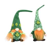 Bemonew St.patrick's Day Gnome Irish Leprechaun Dwarf Green Swedish Gnome for Irish Party Home Decor 2PCS