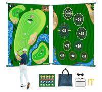 Bemonew Sticky Golf Chipping Mat Golf Chipping Game, Double Sided Game Mat with Sticky Balls Indoor & Outdoor Practice for Backyard, Lawn, Office Fun