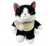 Bemonew Stuffed Animal Backpack, Cute Ragdoll Cat Plush With Lace Bib & Embroidery, Plush Backpack For Outings, Black
