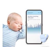 Bempu Bellybutton Smart Breathing Baby Monitor for Safer Sleep with Gentle Vibration, App Notifications, Easy to Clip, Portable, Medical-Grade Materials & Non-Bulky Design (Blue)