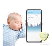 Bempu Bellybutton Smart Breathing Baby Monitor for Safer Sleep with Gentle Vibration, App Notifications, Easy to Clip, Portable, Medical-Grade Materials & Non-Bulky Design (Yellow)